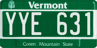 VT license plate YYE631