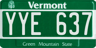 VT license plate YYE637