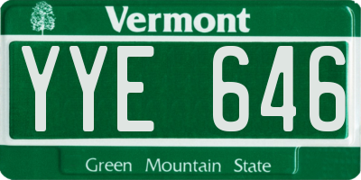 VT license plate YYE646