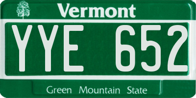 VT license plate YYE652