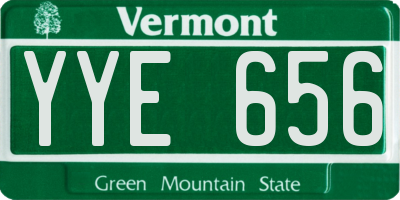 VT license plate YYE656