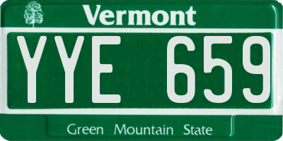 VT license plate YYE659