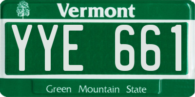 VT license plate YYE661