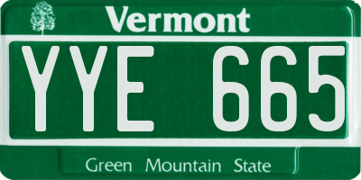 VT license plate YYE665