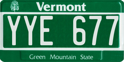 VT license plate YYE677