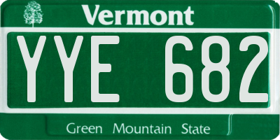 VT license plate YYE682