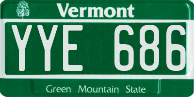 VT license plate YYE686