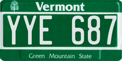 VT license plate YYE687