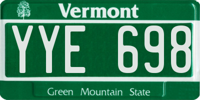 VT license plate YYE698