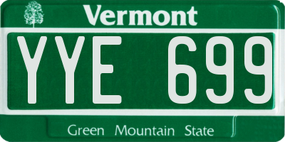 VT license plate YYE699