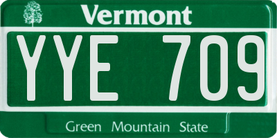 VT license plate YYE709