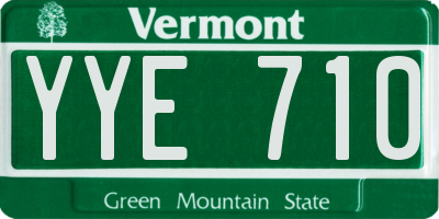 VT license plate YYE710