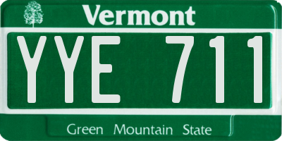 VT license plate YYE711
