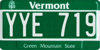 VT license plate YYE719
