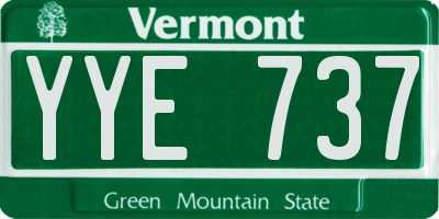 VT license plate YYE737