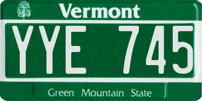 VT license plate YYE745