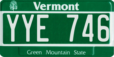 VT license plate YYE746