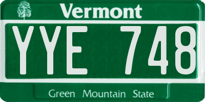 VT license plate YYE748