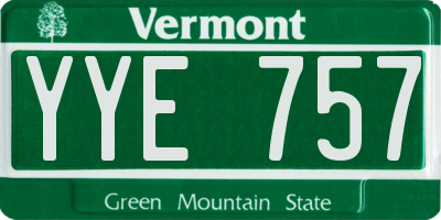 VT license plate YYE757