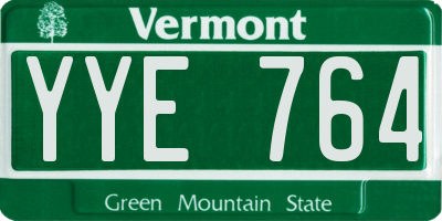 VT license plate YYE764
