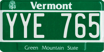 VT license plate YYE765