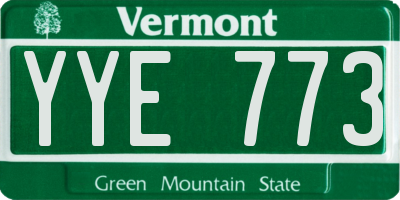 VT license plate YYE773