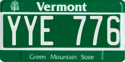 VT license plate YYE776