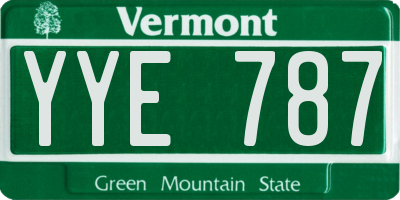 VT license plate YYE787