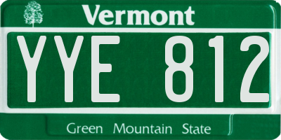VT license plate YYE812