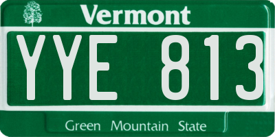 VT license plate YYE813