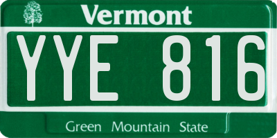 VT license plate YYE816