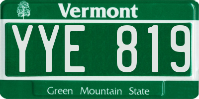 VT license plate YYE819