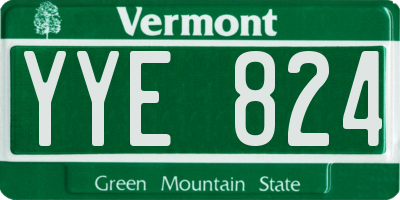 VT license plate YYE824