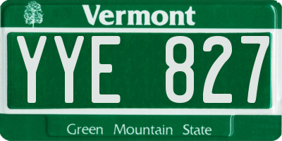 VT license plate YYE827