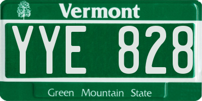 VT license plate YYE828
