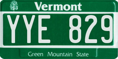 VT license plate YYE829