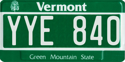 VT license plate YYE840