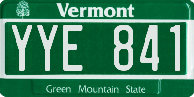 VT license plate YYE841