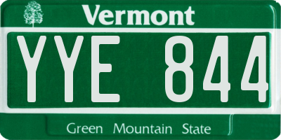 VT license plate YYE844