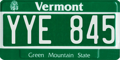 VT license plate YYE845