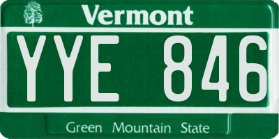 VT license plate YYE846