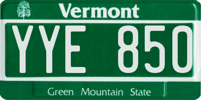 VT license plate YYE850