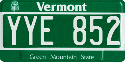 VT license plate YYE852