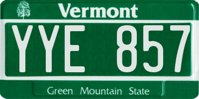 VT license plate YYE857