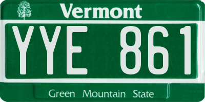 VT license plate YYE861