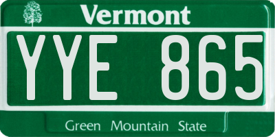 VT license plate YYE865