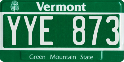 VT license plate YYE873