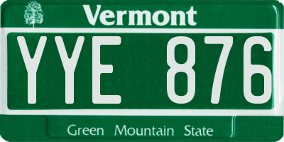 VT license plate YYE876