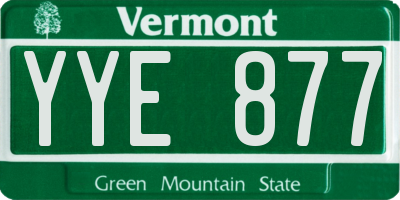 VT license plate YYE877