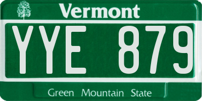 VT license plate YYE879
